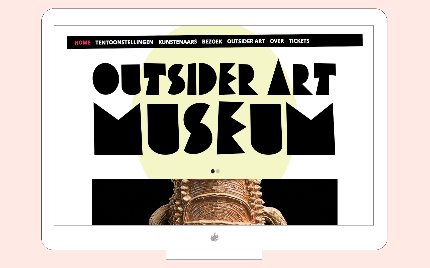 De homepage bestaat uit een lange 'onepager'